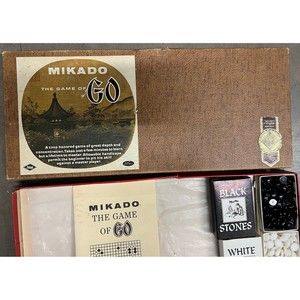 VTG 1951s MikadoThe Game of Go by E.S. Lowe Heavy Composite Wood Board Complete